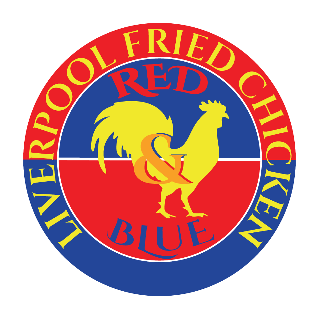 Red and Blue Fried Chicken Online Takeaway Menu Logo